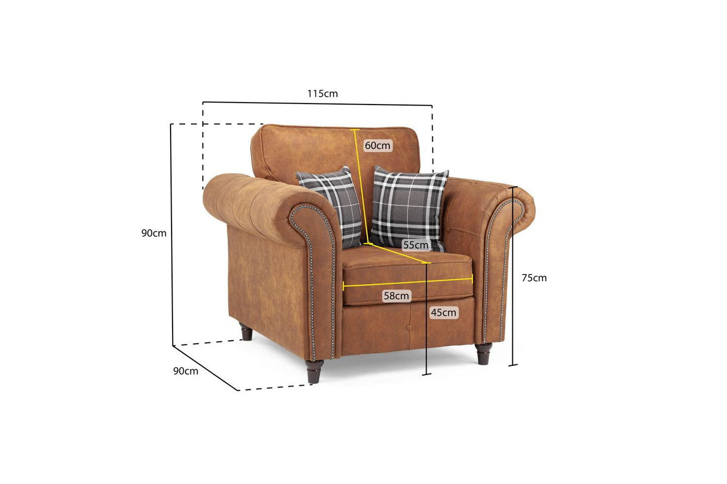 Mombasa Armchair – Classic Faux Leather Comfort & Style - Ready2GoFurniture 