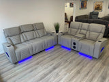 Hermes 3+2 Electric Recliner Sofa Set with LED Lights & Wireless Charging
