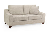 Stone Fabric Standard Back 3 Seater Sofa