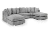 Platinum Fabric Scatterback Corner U Shape Sofa