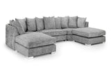 Platinum Fabric Scatterback Corner U Shape Sofa