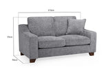 Slate Grey Fabric 2 Seater Sofa Walnut Wooden Feet
