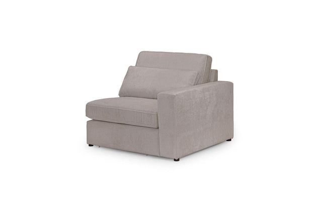 Mocha Fabric Modular Right Arm Sofa Section
