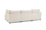 Beige Fabric U Shape Corner Sofa Black Feet