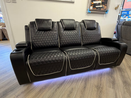 Madrid Leather Electric Recliner Sofa Set With Cupholders and Speakers – 3+2 Seater Sofa Set