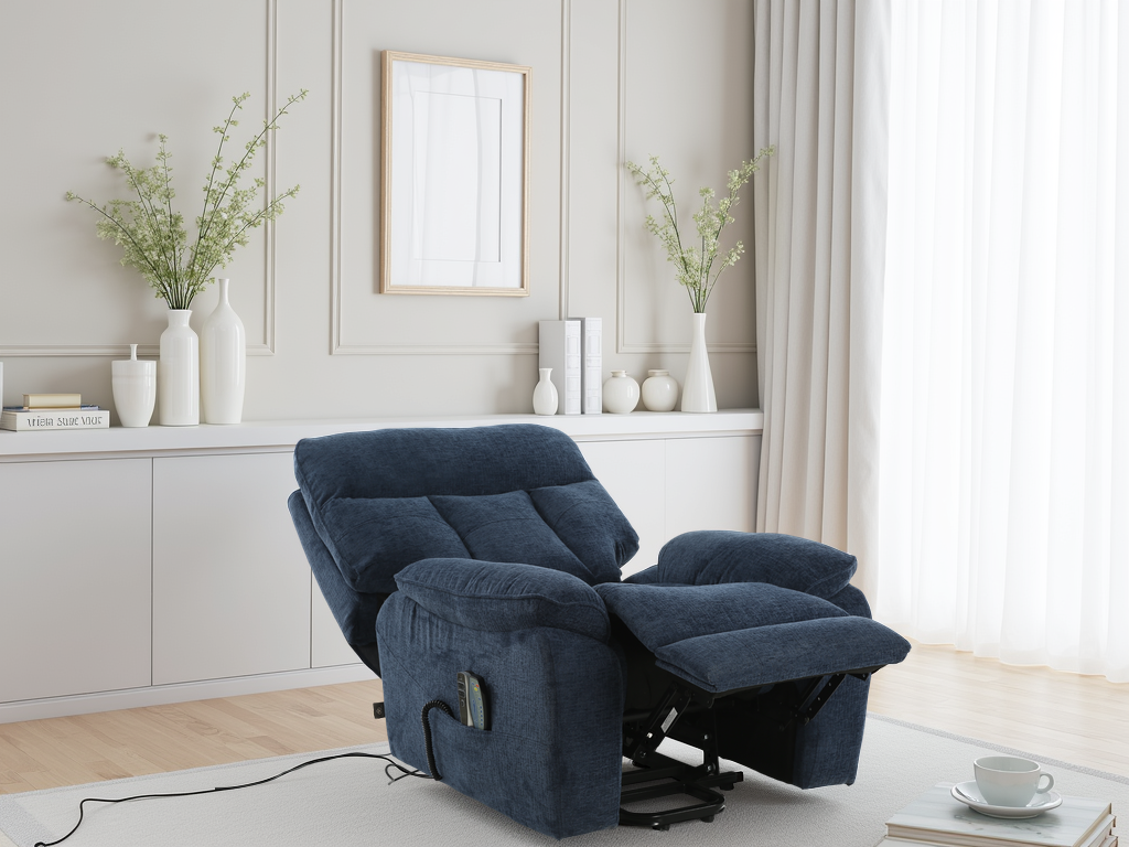 Cornwall Rise and Recline Massage Chair Blue - Ready2Go Furniture
