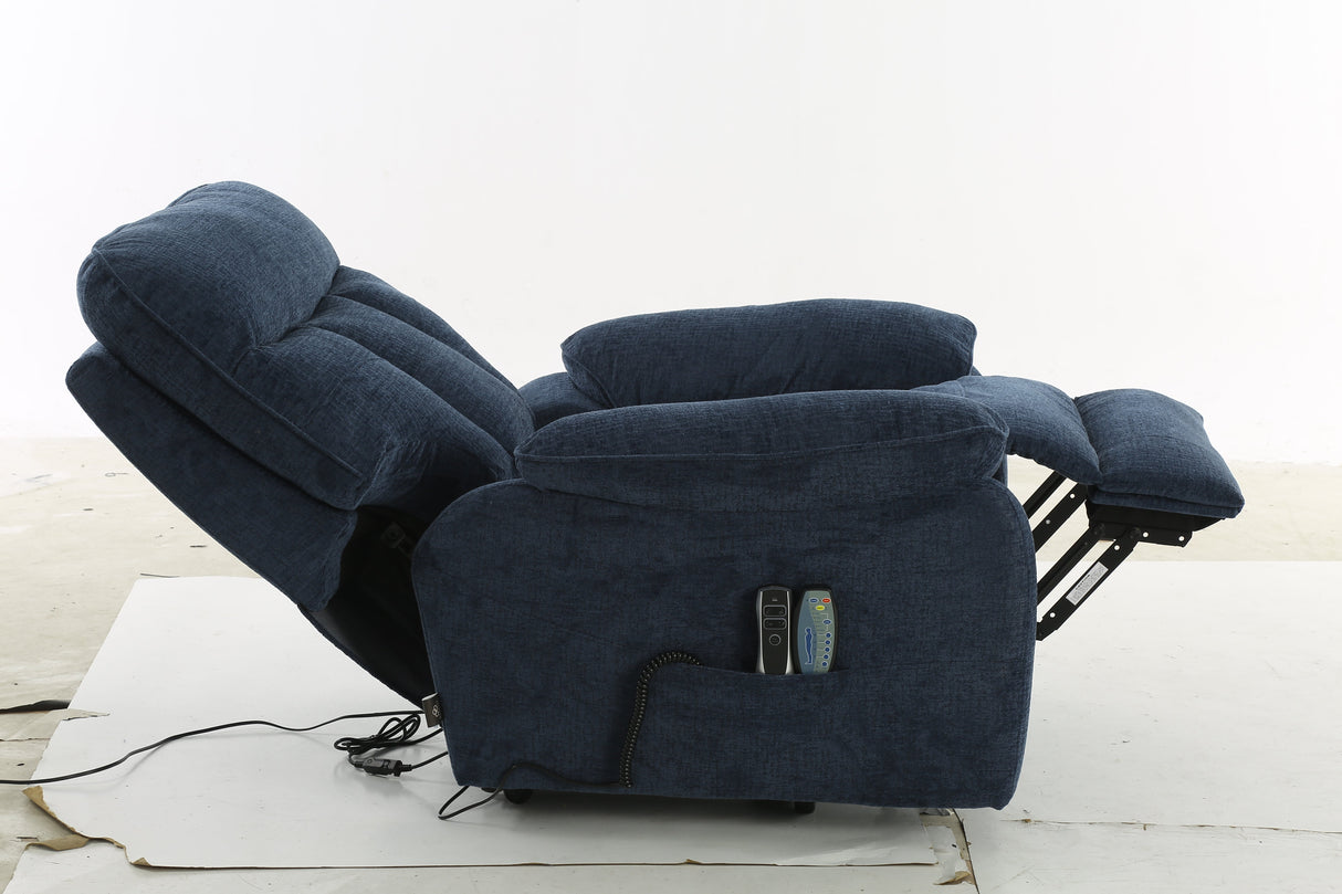 Cornwall Rise and Recline Massage Chair Blue - Ready2Go Furniture