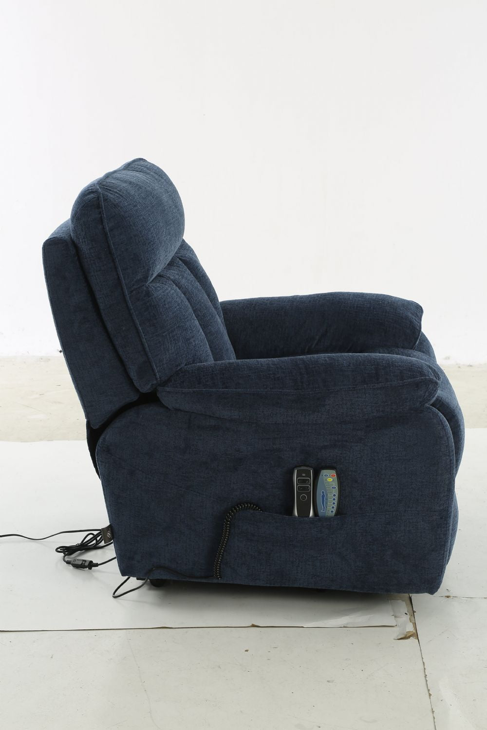 Blue Fabric Electric Rise and Recliner Massage Chair