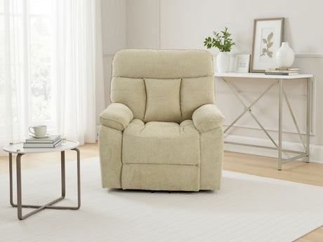 Beige Fabric Electric Rise and Recliner Massage Chair