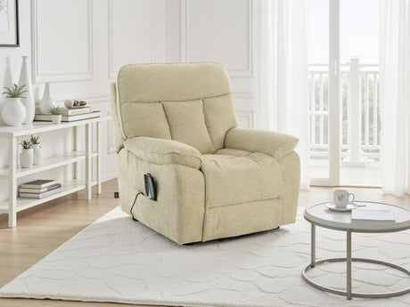 Beige Fabric Electric Rise and Recliner Massage Chair