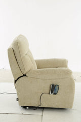 Beige Fabric Electric Rise and Recliner Massage Chair