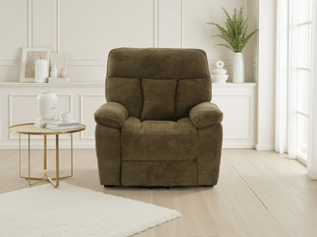Brown Fabric Electric Rise and Recliner Massage Chair