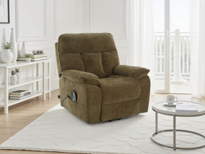 Brown Fabric Electric Rise and Recliner Massage Chair