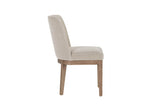 Latte Fabric Dining Chair with Solid Wooden Legs