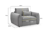 Grey Velvet Fabric Upholstery Armchair