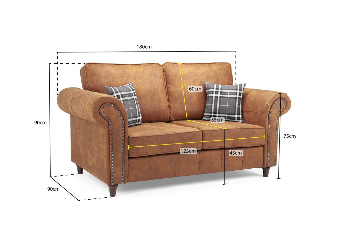 Mombasa 2 Seater Sofa – Classic Style & Cosy Comfort - Ready2GoFurniture 