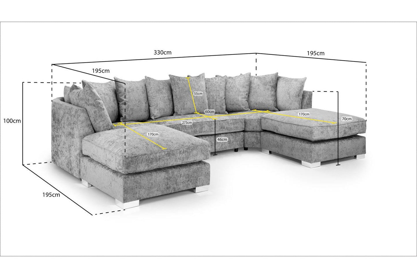 Fes Scatterback U Shape Corner Sofa – Spacious & Luxurious - Ready2GoFurniture 