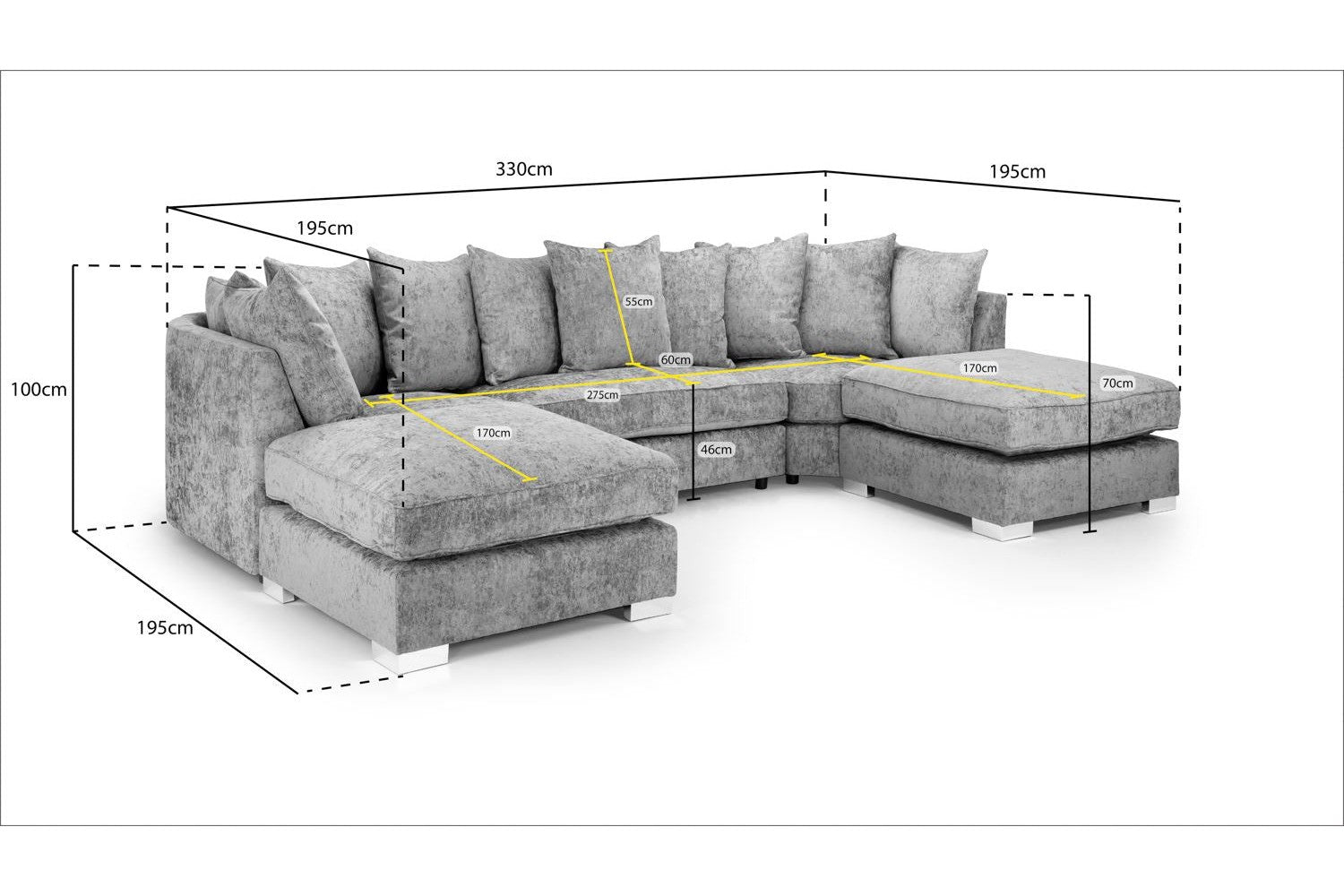 Fes Scatterback U Shape Corner Sofa – Spacious & Luxurious - Ready2GoFurniture 