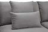 Grey Fabric Pillow Back Corner Sofa Left Hand Facing