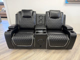Madrid Leather Electric Recliner Sofa Set With Cupholders and Speakers – 3+2 Seater Sofa Set