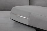 Grey Fabric Upholstered Large Corner Group Sofa Curved Arms