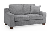 Slate Grey Fabric 2 Seater Sofa Walnut Wooden Feet