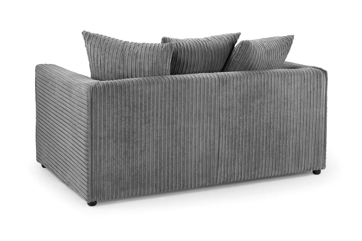Grey Fabric 2 Seater Sofa Solid Wood Framed