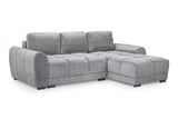 Grey Fabric Universal Corner Sofabed with Storage
