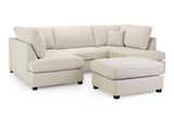 Beige Fabric U Shape Corner Sofa Black Feet