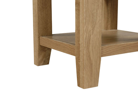 Natural Oak 1 Drawer Small Lamp Table with Shelf