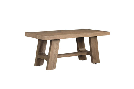 Cashew Oak Rustic Narrow Coffee Table with Shelf