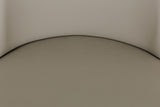 Grey Leather Curved Back Dining Chair Black Metal Legs