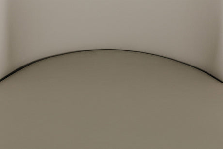 Grey Leather Curved Back Dining Chair Black Metal Legs