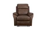 Brown Leather Upholstered Electric Recliner Chair