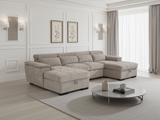 Alaya Sofabed Beige U Shape Corner - Ready2Go Furniture