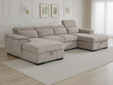 Alaya Sofabed Beige U Shape Corner - Ready2Go Furniture
