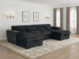 Alaya Sofabed Black U Shape Corner - Ready2Go Furniture