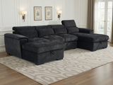 Alaya Sofabed Black U Shape Corner - Ready2Go Furniture