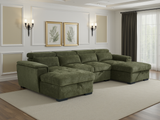 Alaya Sofabed Green U Shape Corner - Ready2Go Furniture
