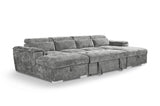 Grey Fabric Large U Shape Corner Sofa Bed