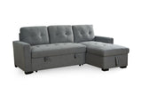 Grey Fabric Corner Sofabed with Removable Cushions