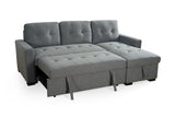 Grey Fabric Corner Sofabed with Removable Cushions