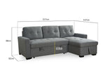 Alder Sofabed Grey Universal Corner - Ready2Go Furniture