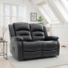 Black Leather Effect 2 Seater Electric Recliner Sofa