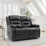 Black Leather Effect 2 Seater Electric Recliner Sofa