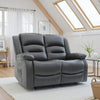 Grey Leather Effect 2 Seater Electric Recliner Sofa