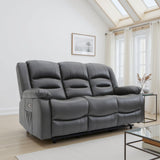Alva Electric Recliner Sofa Grey 3 Seater