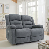 Graphite Leather Effect 2 Seater Electric Recliner with USB