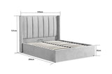 Grey Fabric Double Ottoman Bed Frame
