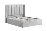 Grey Fabric Double Ottoman Bed Frame
